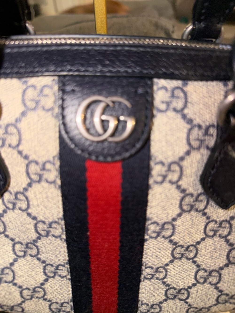 Gucci Ophidia Navy and Red GG Supreme Boston bag NEW - Picture 5 of 15